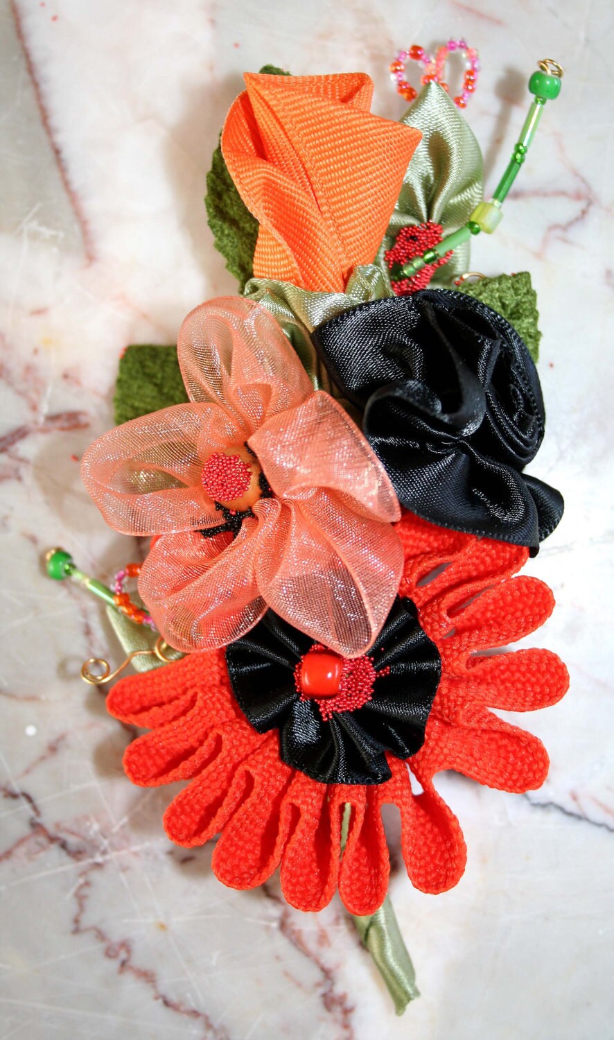 Corsages for Prom Ribbon Flower Pin Wrist Corsage by vonlarae