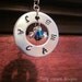 Handstamped Initials Necklace with Birthstones, -without dots-