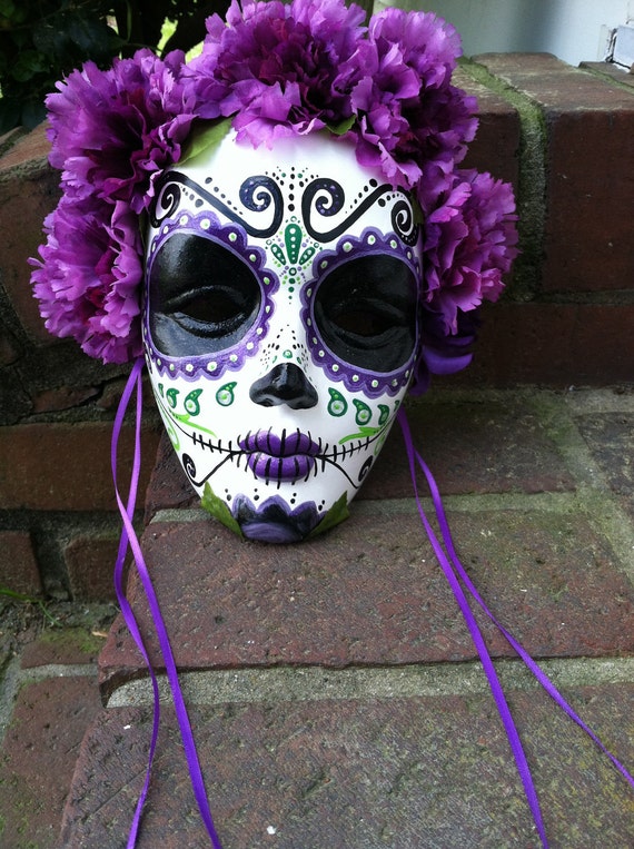 Day of the Dead hand painted decorative mask Dia de los