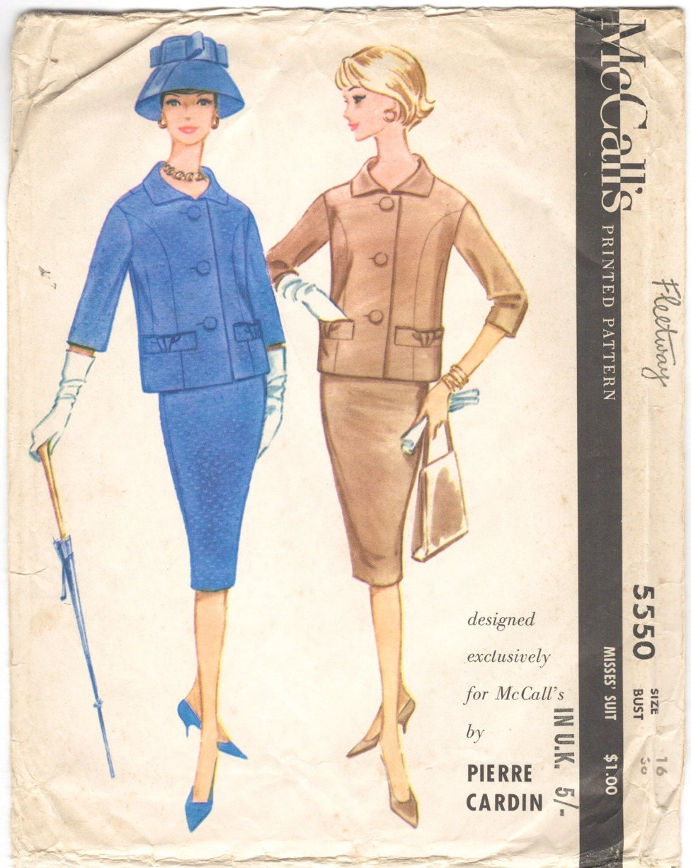 1960s Pierre Cardin skirt suit pattern - McCall's 5550