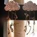 Steampunk "It's Raining Time" Earrings, Silver Clouds With 10 Tiny Antique Watch Gears and Plates, OOAK
