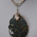 Green Earth Jasper Pendant w/ Black Hills Gold Accent /// Wire Wrapped Jewelry