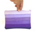 Medium zipper cosmetic pouch in lavender ombre - felt pouch - small purse - cosmetic pouch