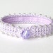 RESERVED FOR EVIE - lilac crochet beaded friendship bracelet with ribbon & silver foil glass bead