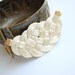 Big White Knot, Nautical Knotted Necklace, Cream White, Gold Chain, Bride, Wedding, Bridesmaid, Gift for Her, Satin Cords, Winter, Present