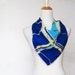 LANVIN 70s Vintage Blue Silk Scarf