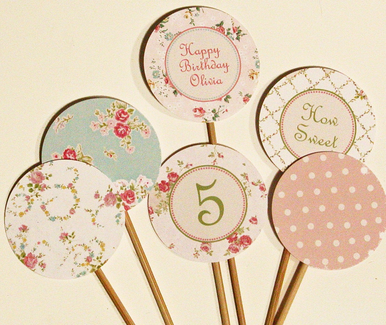 Vintage Party Printable Cupcake Toppers by WhenIWasYourAge on Etsy