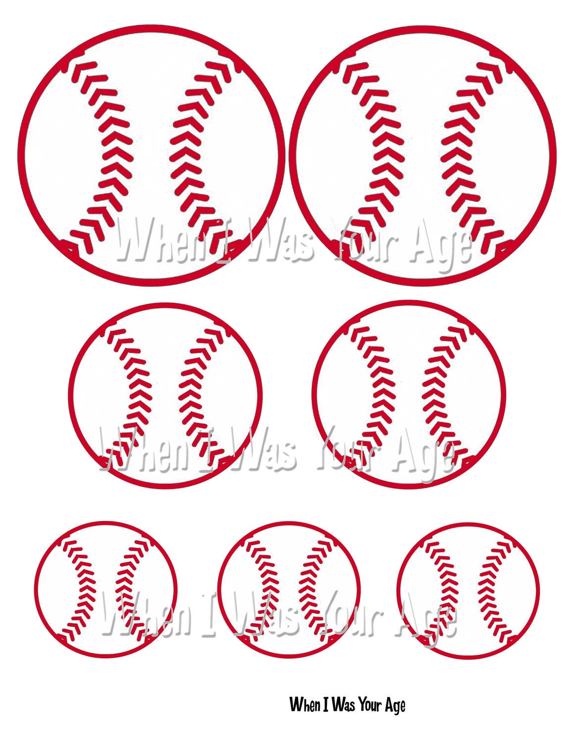 Instant Download Printable Baseball Image by WhenIWasYourAge