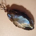 Labradorite Wire Wrapped Pendant - Blue Flame - Orange Flame - Reverseable - AAA Quality