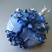 Tree of Life Pendant - Crazy Lace Agate - Periwinkle and Deep Blue Wire