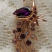 Vintage Rhinestone Peacock Brooch