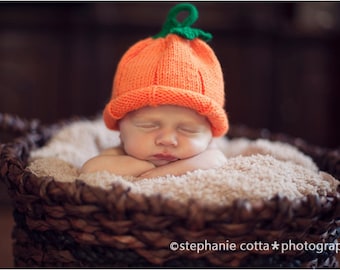 Newborn and Baby Pumpkin Hat - Ready to Ship!
