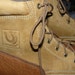 Vintage Roper Boots Lace Up Fringed Mens 11 Tan Brown Pebbled Cowhide Leather Suede