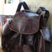 Distressed Cowhide Leather Backpack Rucksack Marked Dilana of Canada 14 x 14 x10