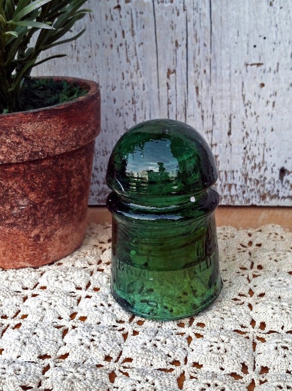 Old Glass Telephone Line Insulator Early by greatoldcountryfinds