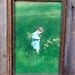 Vintage 1920's Colored Photo of a Little Boy in a Field of Flowers - In Original Frame