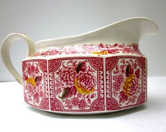 Vintage Gravy Saucer Red Ironstone Porcelain Tureen