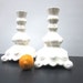 Vintage Baroque Styled Candle Stick Holders White Cream