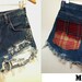 Plaid Studded High Waisted Shorts