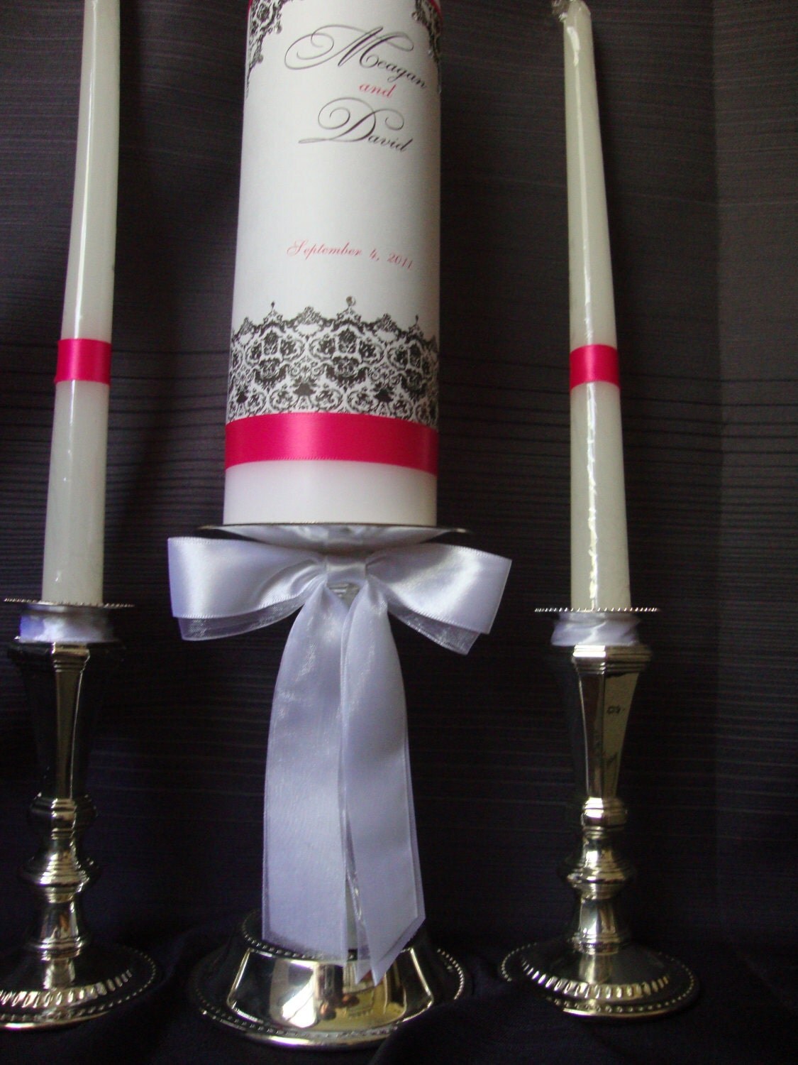 Damask Corners Unity candle set