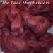 Hand dyed wool roving. 8 oz Coopworth wool. Chocolate Cherry