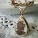 SALE Hand Carved M O P CAMEO Teardrop NECKLACE Gold Filled Chain