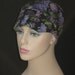 Hair Loss Cap or Hat For Cancer /Luscious Lilac with Black and White Check F39C8S23.2 Medium