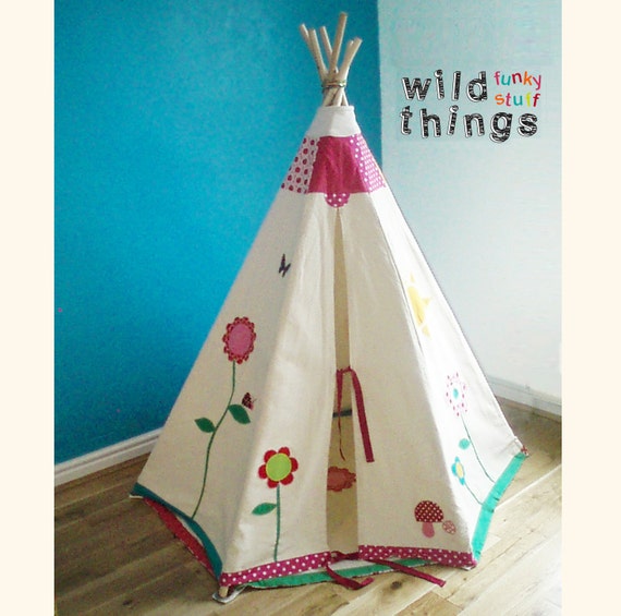 Items Similar To Teepee Playhouse Flower Garden Design On Etsy