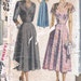 Vintage 40's Sweetheart Neckline Gored Skirt Bust 34 Simplicity 2494
