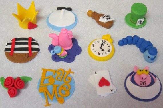 Deluxe Alice in Wonderland Cupcake/Cookie Toppers - 1 Dozen Il_570xn
