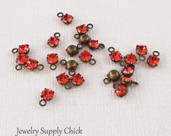Padparadscha crystal 4mm drop (x12)