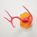 Faux Animal-Friendly Antlers - Hot Pink on Orange Felt