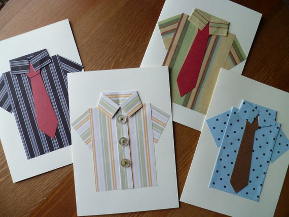 Items similar to Shirt & Tie Greeting Card - Handmade card for Dad ...