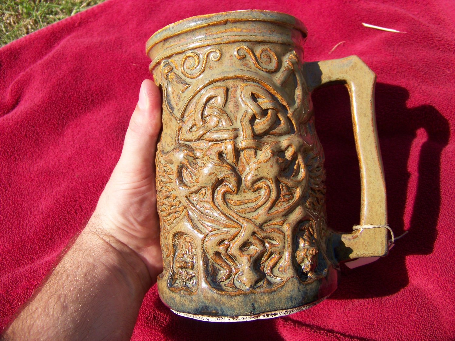Celtic sculpted Beer Stein Tankard Mug. Ancient Irish