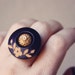 madeline. a floral wooden ring with a hint of sparkle.