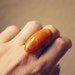 mandarin. an oval orange vintage cab ring.