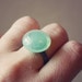 mint. a simple feminine mint colored cab ring.