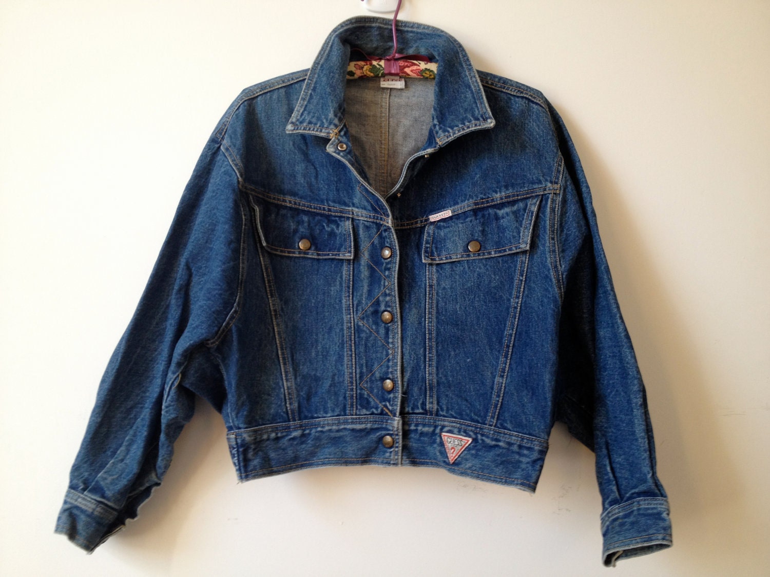  vintage 80s guess denim jean jacket medium large