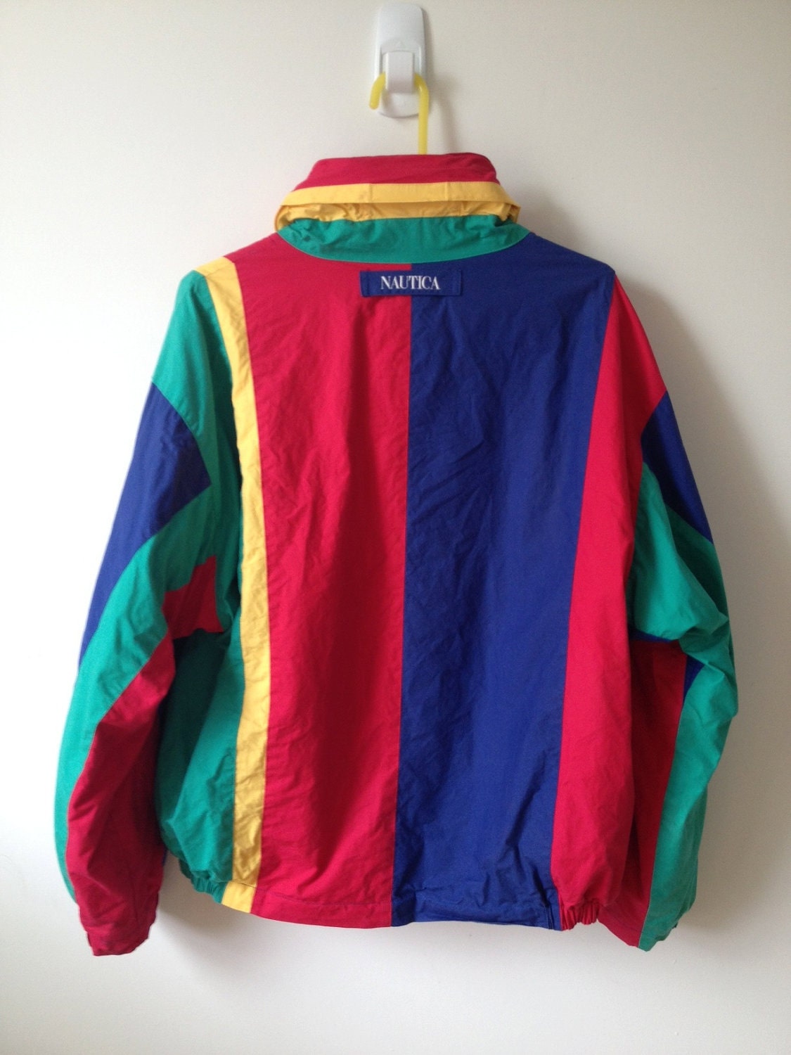 vintage 80s 90s nautica color block jacket with hood m l xl