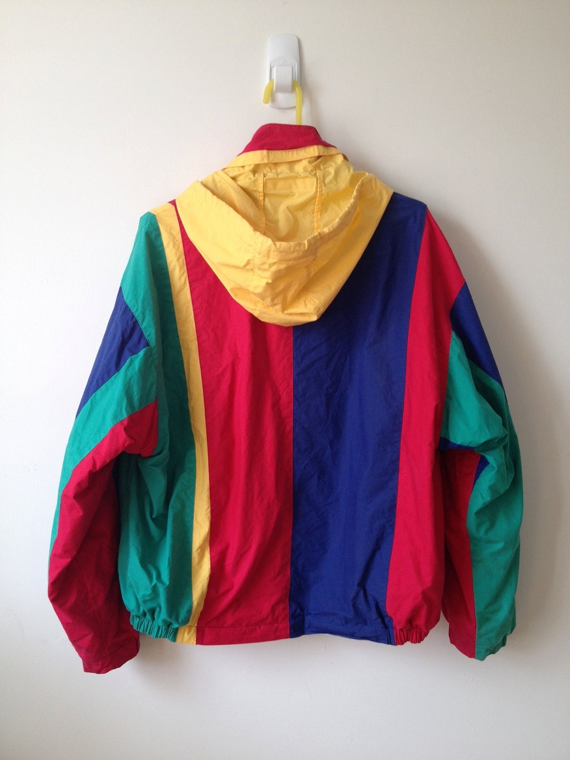 vintage 80s 90s nautica color block jacket with hood m l xl