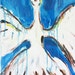 Bird art, original oil painting, oil canvas, WHITE BIRD, fine art by Elisaveta Sivas, 27,6' x 35,4' (70 x 90 cm)