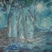 Original Landscape Tree Painting Today Dawns with a Moon 12x12