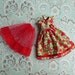 Sweet Strawberry Red and Green Dress and Petticoat Set for 12" Blythe, Pullip