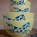 Porcelain Yellow Horse Bowl Set
