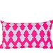 Cushion cover Iron symmetry. Fluro pink design on white Linen/Cotton 50cm x 30cm