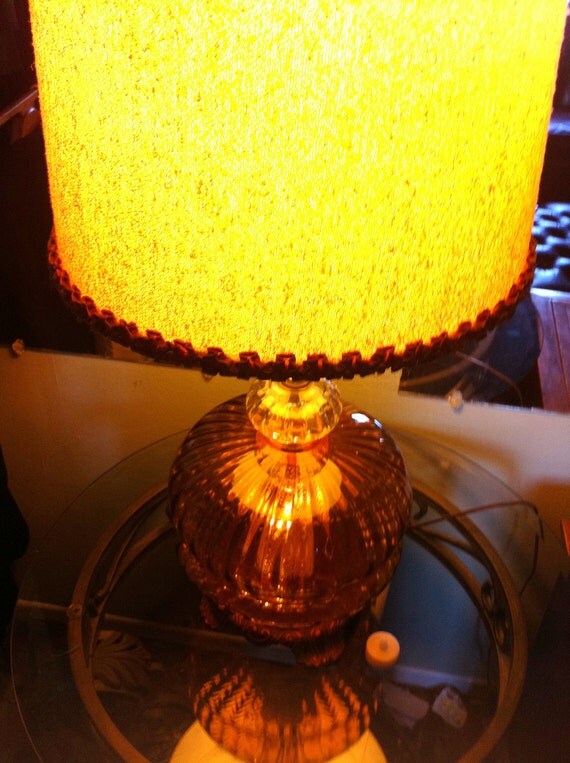 Vintage BEAUTIFUL hand blown glass lamp by UniqueStash on Etsy