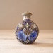 Decorative Perfume Bottle Vintage blue glass and silver small