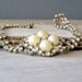Retro Bridal Choker, Glamor pearls and rhinestones Necklace