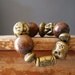 Vintage Chunky Bracelet, Brown wood and metal beads Bracelet, Boho chic Jewelry, Autumn fashion, Urban daily jewelry, Country chic