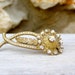 Vintage Flower Brooch, Rhinestones brass brooch, Mid century, Mad men, Mod jewelry, gift for woman, Retro Jewelry, Gift for wife